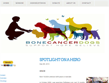 Tablet Screenshot of bonecancerdogs.org